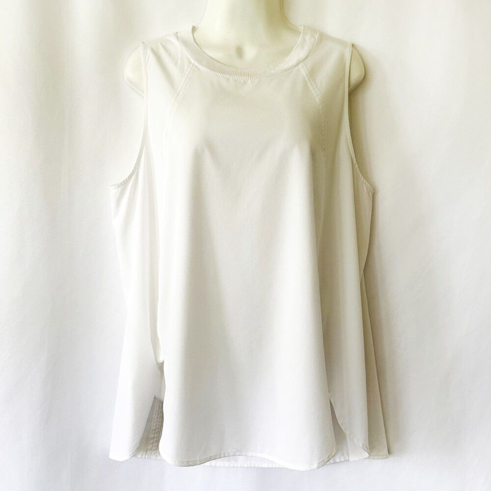 Athleta Zephyr Athletic Tank (1X) in Bright White Plus Size Athleisure Gym Yoga - Picture 4 of 13